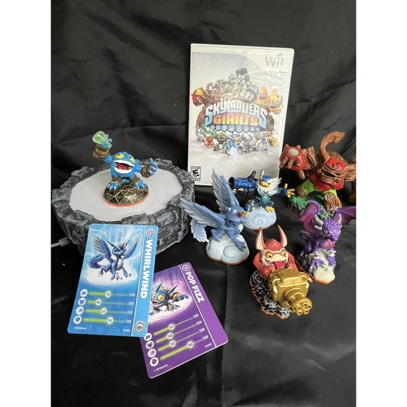 Wii Nintendo Skylanders Giants Game Lot Portal, 6 Characters Pop Fizz Untested